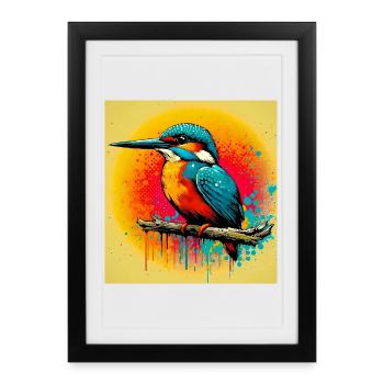 martin-pêcheur - Affiche encadrée (27 × 37 cm) - noir - Devant