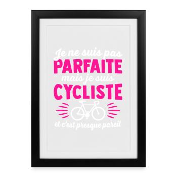 je suis une cycliste et c'est presque pareil - Affiche encadrée (27 × 37 cm) - noir - Devant