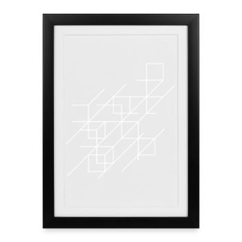 Impression d'illusion d'optique géométrique - Affiche encadrée (27 × 37 cm) - noir - Devant