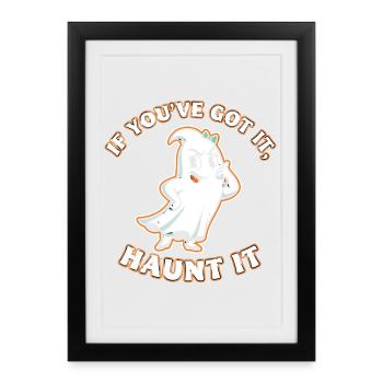 Playful ghost motif with saying - Framed poster (27 × 37 cm) - black - Front