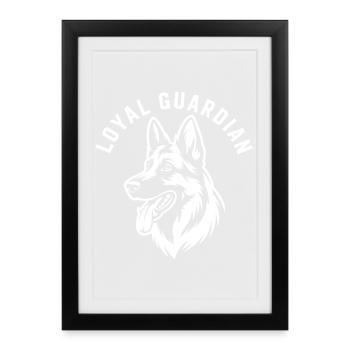 Loyal Guardian German Shepherd - Framed poster (27 × 37 cm) - black - Front