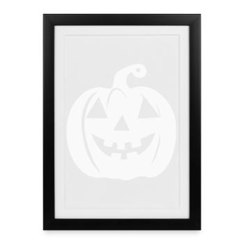Motifs de citrouilles effrayantes pour Halloween - Affiche encadrée (27 × 37 cm) - noir - Devant