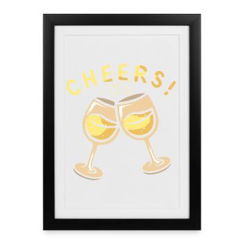 Sektgläser Cheers Party Motiv - Affiche encadrée (27 × 37 cm) - noir - Devant