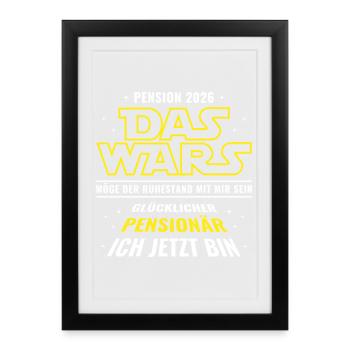 Rente 2026 C’est tout - Retraité heureux - Affiche encadrée (27 × 37 cm) - noir - Devant