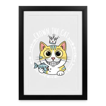 Crown le Chat : Gaton Royal - Affiche encadrée (27 × 37 cm) - noir - Devant