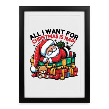 Santa Nap – Dreamlike Christmas Rest - Framed poster (27 × 37 cm) - black - Front