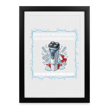 Dry Shaver Gift - Framed poster (27 × 37 cm) - black - Front