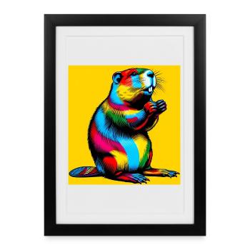 beaver - Framed poster (27 × 37 cm) - black - Front