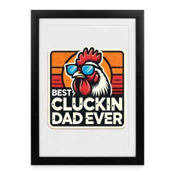 Meilleur papa cocu de tous les temps, père coq de poulet - Affiche encadrée (27 × 37 cm) - noir - Devant
