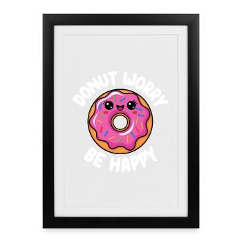 Smiling Donut - Framed poster (27 × 37 cm) - black - Front