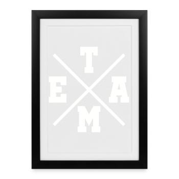 Team - Framed poster (27 × 37 cm) - black - Front