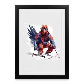 Hahn Ski Skiing - Affiche encadrée (27 × 37 cm) - noir - Devant