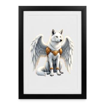 Sky Winged Wolf - Framed poster (27 × 37 cm) - black - Front