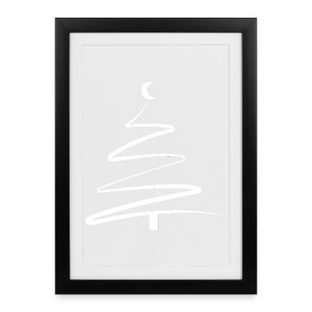 Christmas Tree One-Line – Minimalist & Stylish - Framed poster (27 × 37 cm) - black - Front