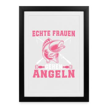 De vraies femmes vont à la pêche - Affiche encadrée (27 × 37 cm) - noir - Devant