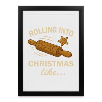 Noël Noël Boulangerie Pâte à rouler et biscuit - Affiche encadrée (27 × 37 cm) - noir - Devant