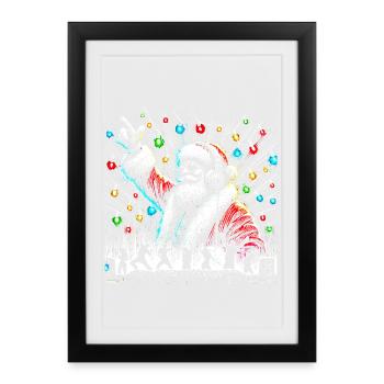 DJ Santa Party Beats - Framed poster (27 × 37 cm) - black - Front