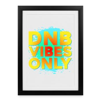 Drum n Bass Shirt Été DNB Colorful Vibes - Affiche encadrée (27 × 37 cm) - noir - Devant