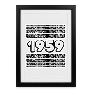 Année 1959 - Affiche encadrée (27 × 37 cm) - noir - Devant