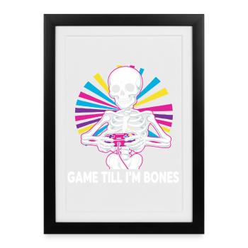 Contrôleur squelette Game Till Bones - Affiche encadrée (27 × 37 cm) - noir - Devant