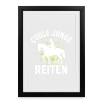 Rider Horse Cool Guys Riding - Framed poster (27 × 37 cm) - black - Front