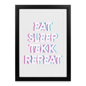 Hardtekk Tekk - Affiche encadrée (27 × 37 cm) - noir - Devant