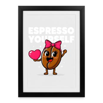 Espresse-toi un joli grain de café - Affiche encadrée (27 × 37 cm) - noir - Devant