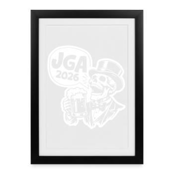 Crâne de la fête de garçon JGA 2026 - Affiche encadrée (27 × 37 cm) - noir - Devant
