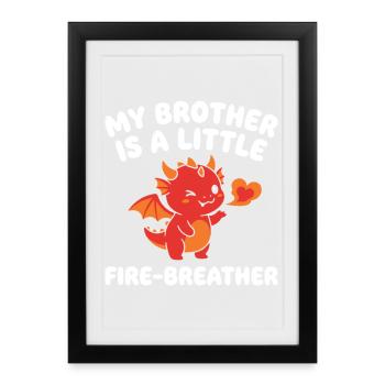 Sister Dragon Cute Sibling - Framed poster (27 × 37 cm) - black - Front