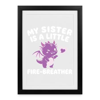 Brother Dragon Cute Sibling - Framed poster (27 × 37 cm) - black - Front