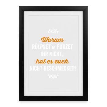 Funny Saying Funny Gift Regulars' Table Skat - Framed poster (27 × 37 cm) - black - Front