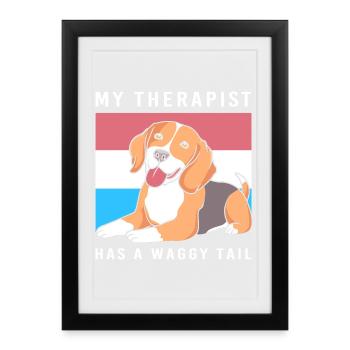 Therapy Dog Therapist Therapy Dog Dog Training - Framed poster (27 × 37 cm) - black - Front