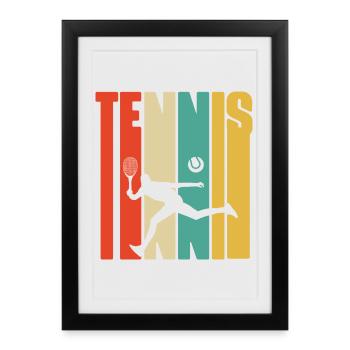 je peux pas j'ai tennis - Affiche encadrée (27 × 37 cm) - noir - Devant