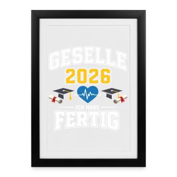 Journeyman's examination passed Gift Journeyman 2026 - Framed poster (27 × 37 cm) - black - Front