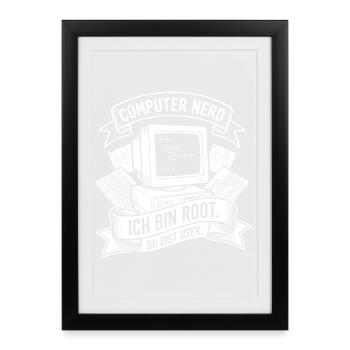 I'm a Root Computer Nerd - Framed poster (27 × 37 cm) - black - Front