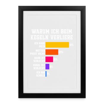 Why I lose at bowling Skittles - Framed poster (27 × 37 cm) - black - Front
