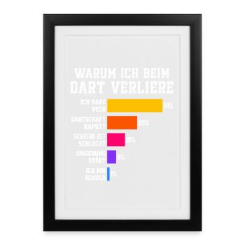 Why I lose at darts Darts - Framed poster (27 × 37 cm) - black - Front