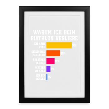 Biathlon : Pourquoi je perds en biathlon - Affiche encadrée (27 × 37 cm) - noir - Devant