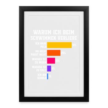 Why I lose at swimming Swimming - Framed poster (27 × 37 cm) - black - Front