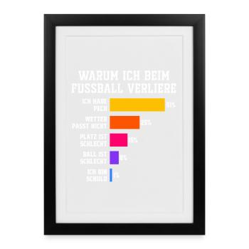 Pourquoi je perds au football Football - Affiche encadrée (27 × 37 cm) - noir - Devant