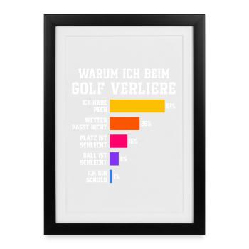 Why I lose at golf Golfer Golfer - Framed poster (27 × 37 cm) - black - Front