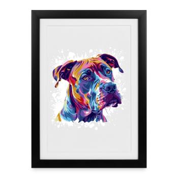 Dog Portrait Splatter Dog - Framed poster (27 × 37 cm) - black - Front