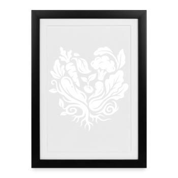 Vegetable heart for veggie fans - Framed poster (27 × 37 cm) - black - Front