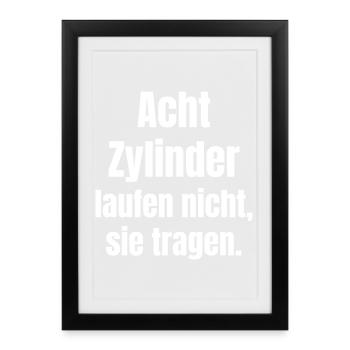 Eight Cylinder Text Graphics - Framed poster (27 × 37 cm) - black - Front