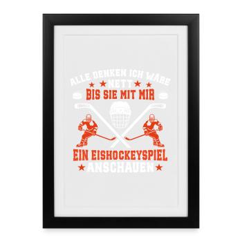 Eishockey eishockeyspieler - Framed poster (27 × 37 cm) - black - Front