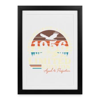 70th Birthday 1956 Vintage Born Retro - Framed poster (27 × 37 cm) - black - Front