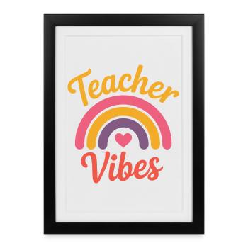 ambiance enseignante - Affiche encadrée (27 × 37 cm) - noir - Devant
