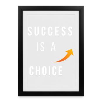 Le succès est un t-shirt choisi pour citation de motivation - Affiche encadrée (27 × 37 cm) - noir - Devant