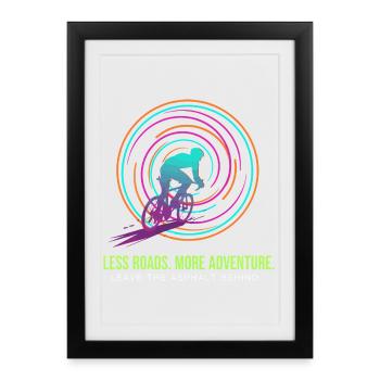 Aventure cycliste : Spirale néon - Affiche encadrée (27 × 37 cm) - noir - Devant