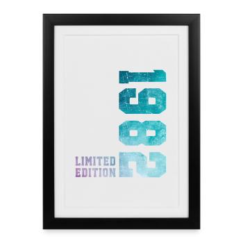 1982 Édition Limitée 44 ans anniversaire - Affiche encadrée (27 × 37 cm) - noir - Devant